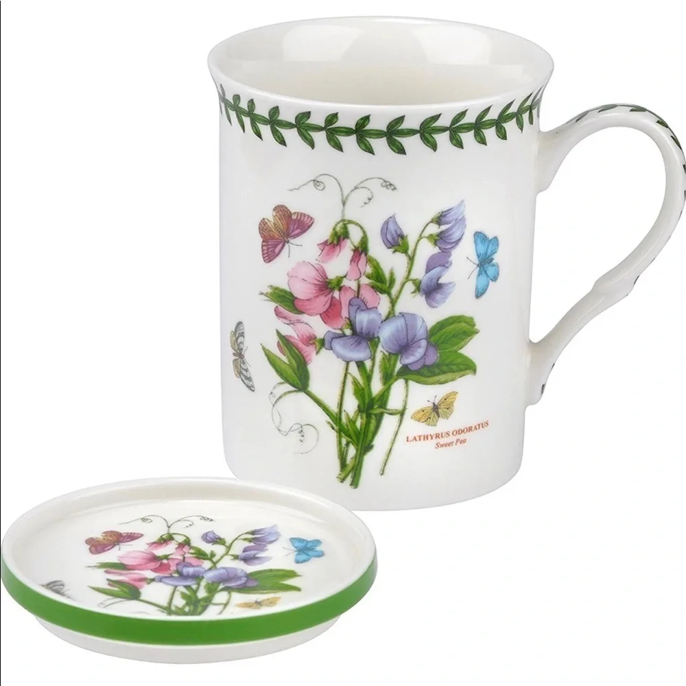 NEW!! Portmeirion Coffee/Tea Mug & Coaster/Lid/Top